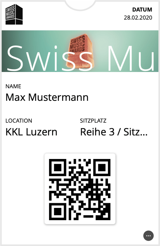 Wallet Ticket: Swiss Music Awards